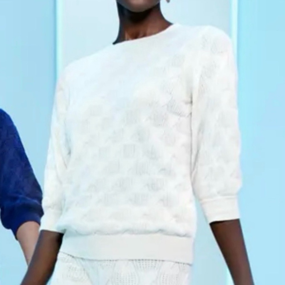 Rachel Comey + Target Cream 3/4 sleeve sweater top - Picture 2 of 5